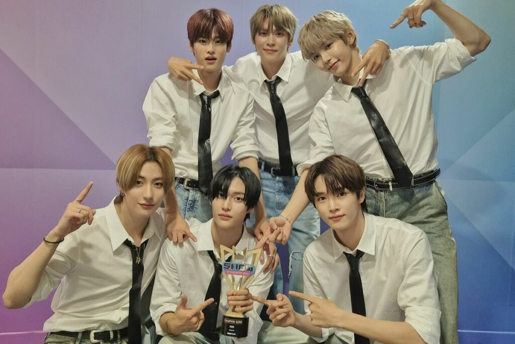 RIIZE earn their second trophy for “Boom Boom Bass” on “Show Champion”