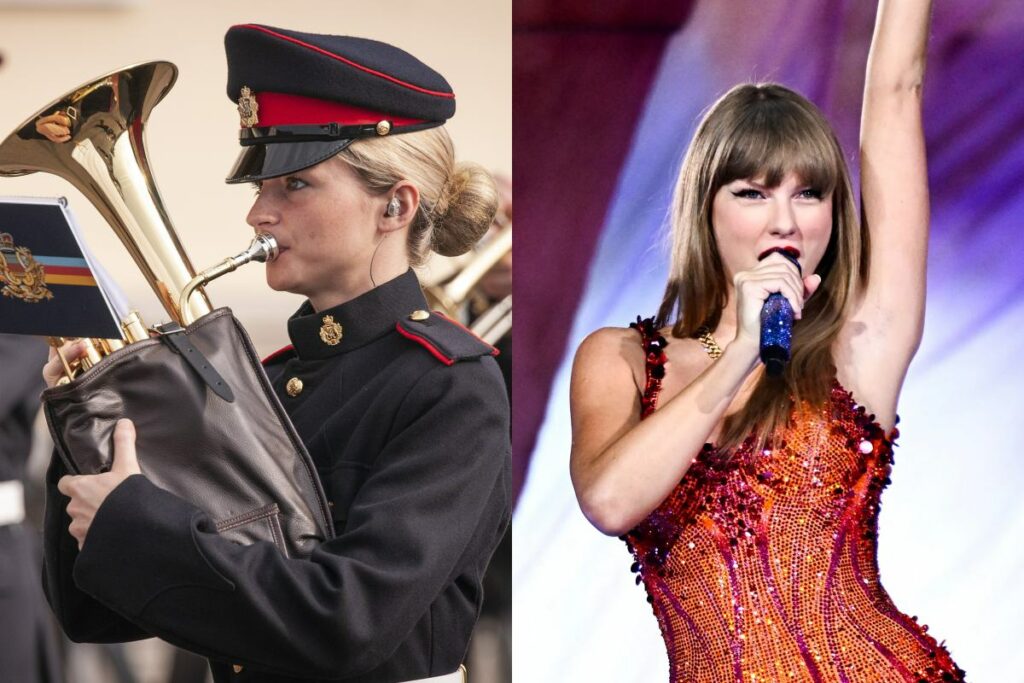 Royal soldiers perform a Taylor Swift song outside Buckingham Palace