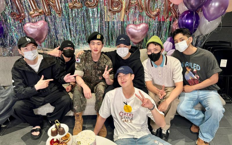 BTS' members celebrate Jin's discharge from the military