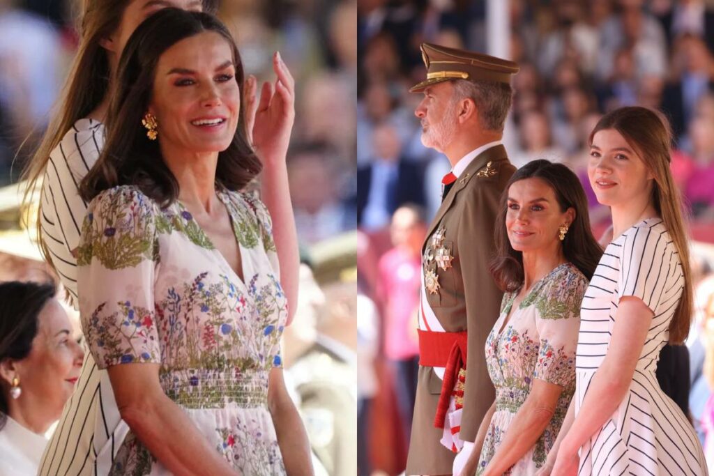 Queen Letizia of Spain blossoms in a floral dress at an important royal event
