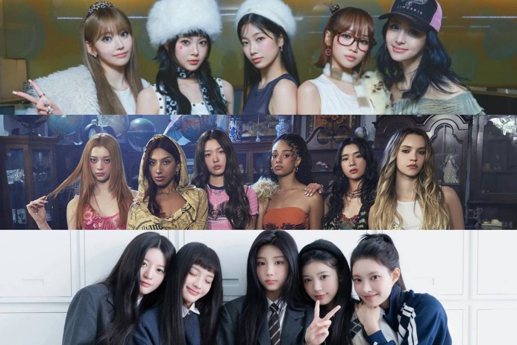 LE SSERAFIM, KATSEYE, and ILLIT are giving Avengers vibes in a new photo together