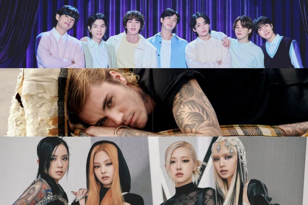 Top 10 The biggest YouTube music stars, with Justin Bieber, BTS, and BLACKPINK