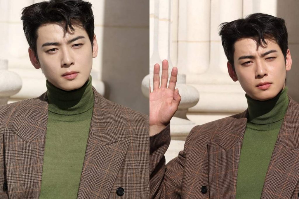 Cha Eunwoo drops his Airpods in Paris