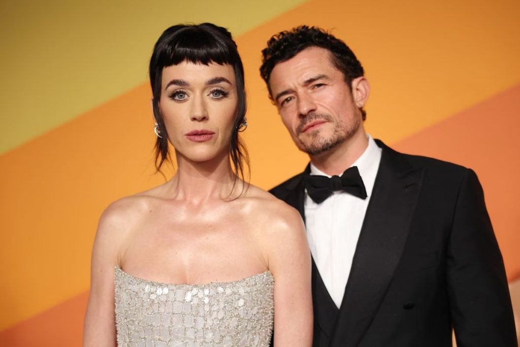 Katy Perry and Orlando Bloom attend the 2025 Vanity Fair Oscar