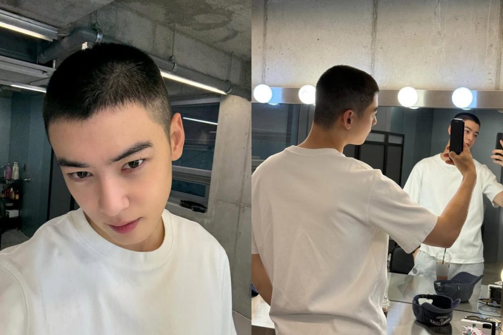 Cha Eunwoo buzzcut