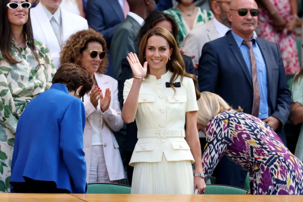 Kate Middleton at Wimbledon's single's women 2025 wearing a white outfit