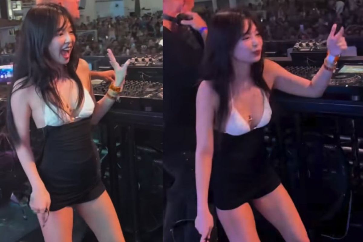 The idol was dancing to Diplo's set at Ibiza in Spain 
