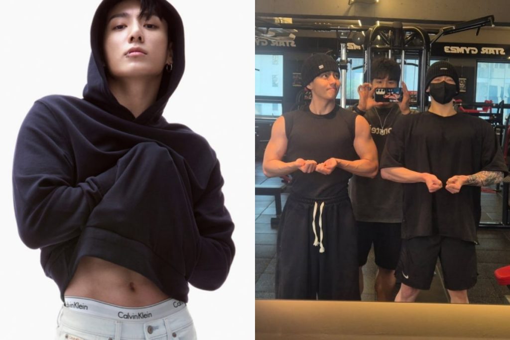 BTS' V and Jungkook at the gym