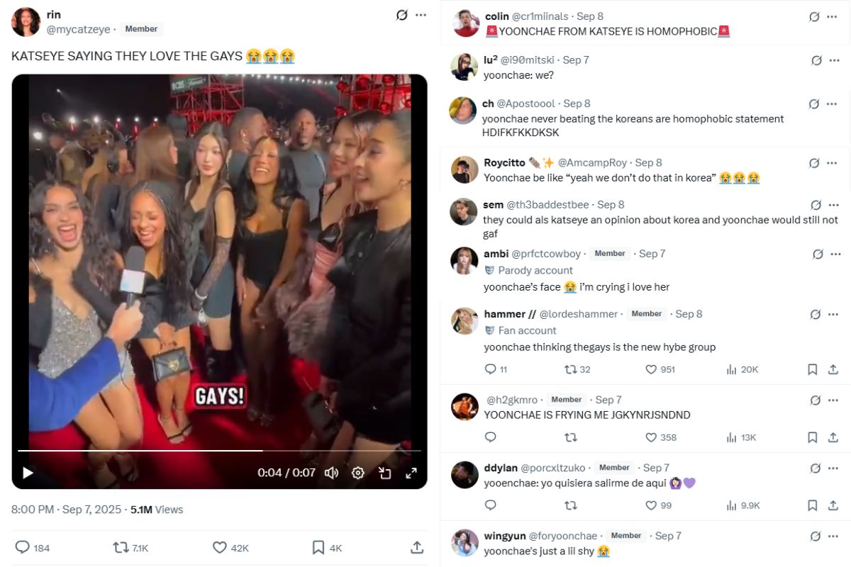 KATSEYE's Yoonchae receives criticism on networks for her reaction to a question about gays KATSEYE's Yoonchae receives criticism on networks for her reaction to a question about gays