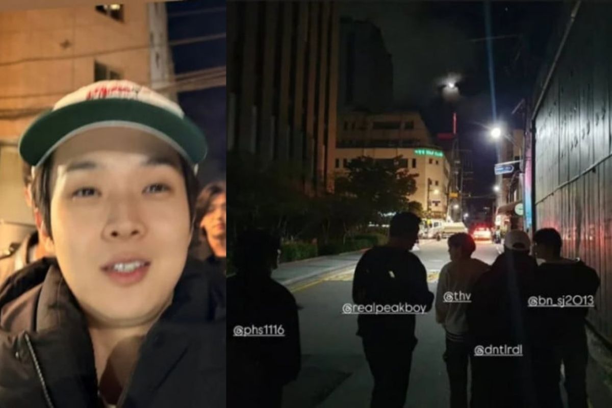 V having a goodtime in South Korea with friends