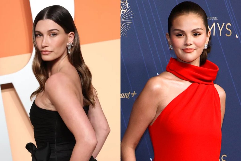 Hailey Bieber opens up about rumors of a beef with Selena Gomez in a recent interview