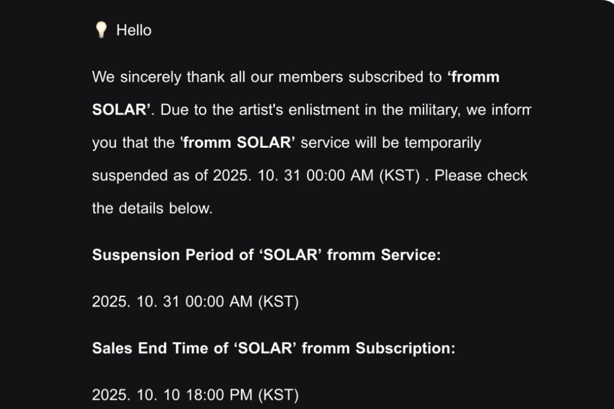 Did MAMAMOO’s Solar enlist in the South Korean military? Did the message was a simply mistake?