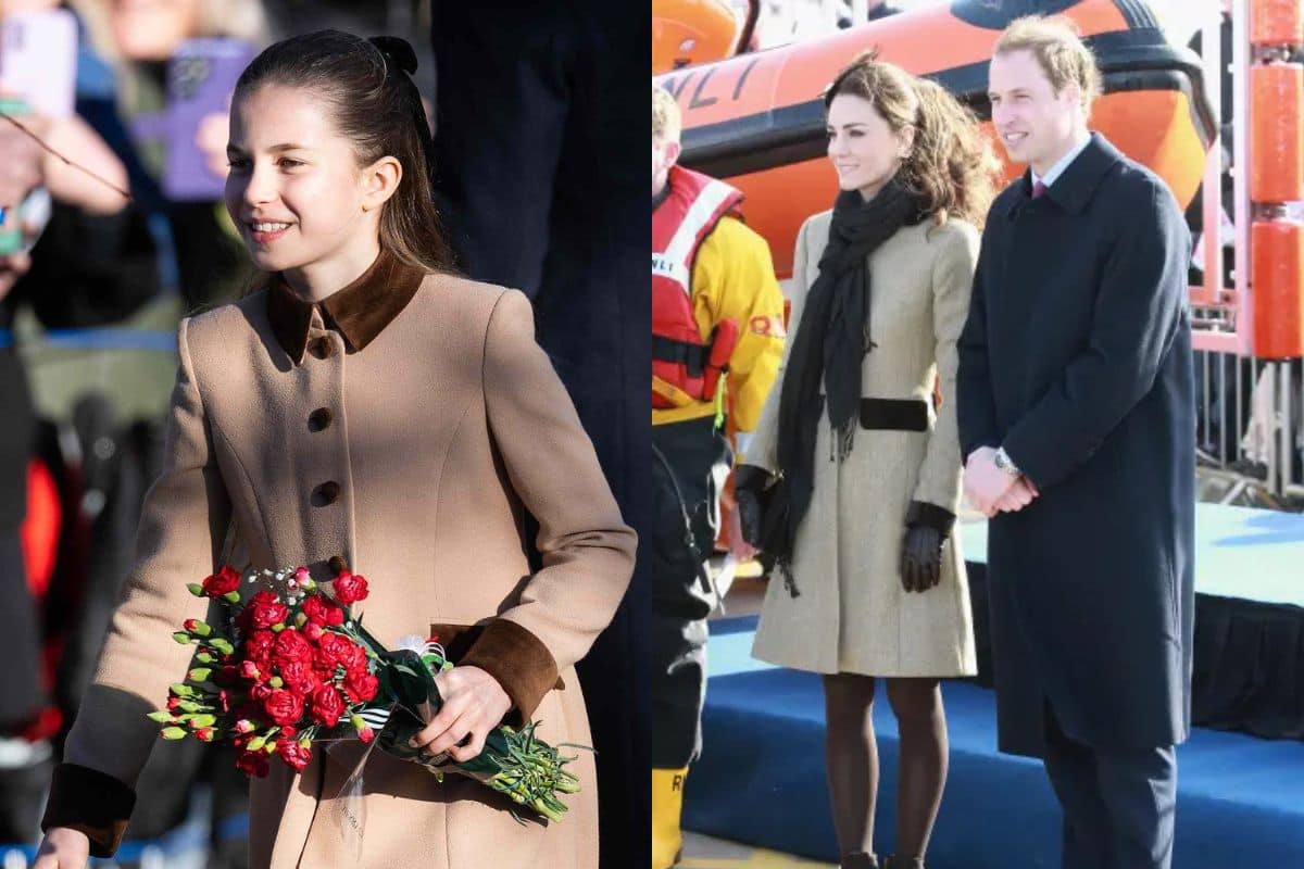 Charlotte and Kate wearing the same coat almost a decade apart 