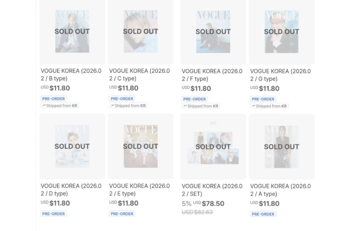 BTS Jimin's new Korea vogue is sold out on local stores