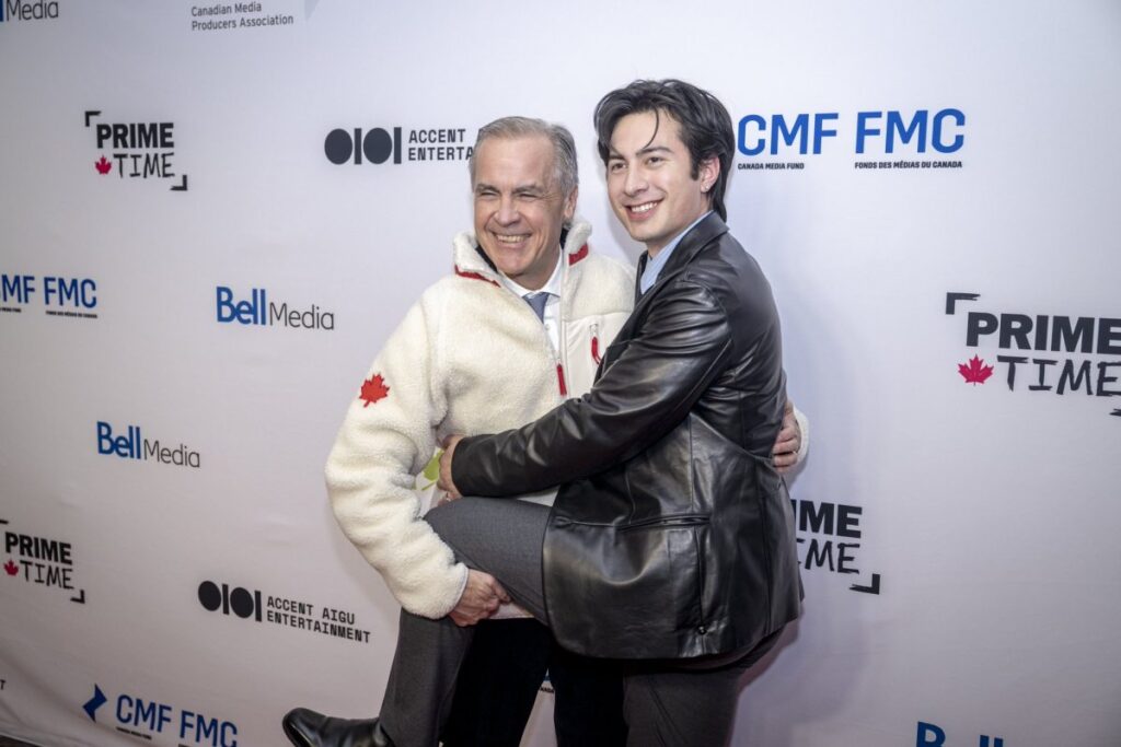 Hudson Williams meets Prime Minister Mark Carney at the Ottawa Media Gala