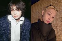 Stray Kids’ Hyunjin and Felix pose alongside Emmanuel Macron