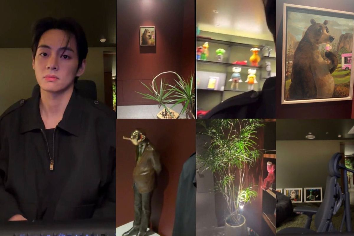 BTS' V gives fans a tour of his new home during a recent live broadcast