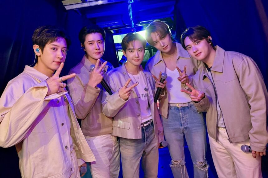 EXO members share a group photo mocking D.O.'s iconic 2013 outfit