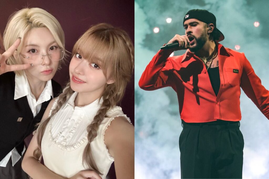 Lily and Bae from NMIXX enjoy Bad Bunny's concert in Brazil