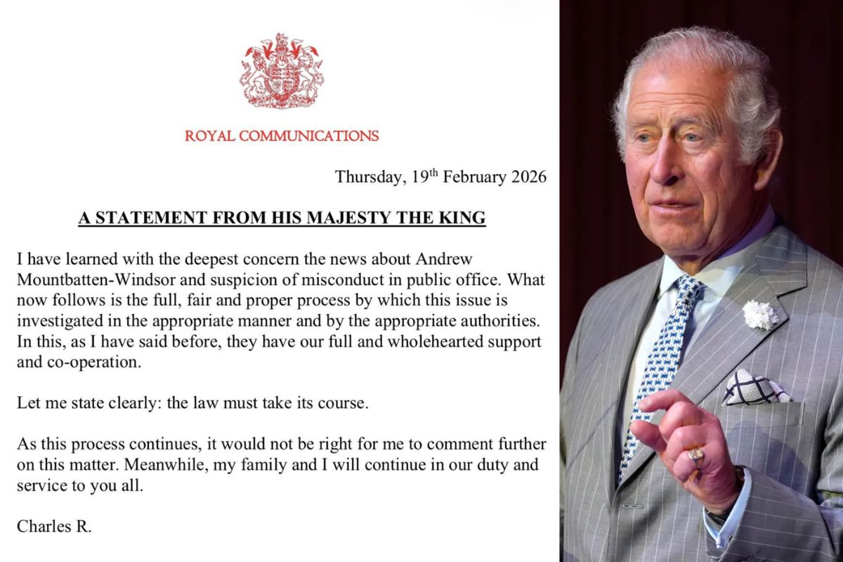 King Charles III has issued a statement following the arrest of his brother Andrew Mountbatten-Windsor King Charles III has issued a statement following the arrest of his brother Andrew Mountbatten-Windsor