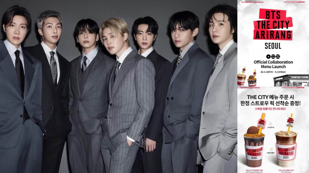 BTS and Compose Coffee get delicious with a new promotional collaboration for the Arirang era in Seoul