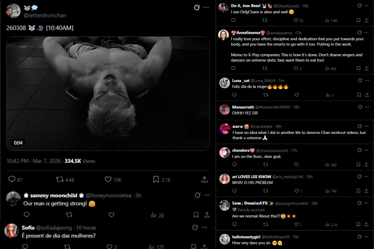 Stray Kids' Bang Chan shares a new video of himself working out shirtless
