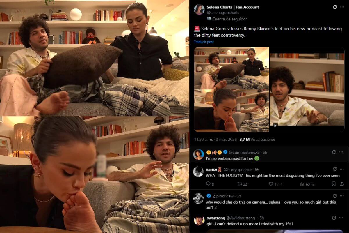 Selena Gomez kisses Benny Blanco's dirty feet after controversy Selena Gomez kisses Benny Blanco's dirty feet after controversy