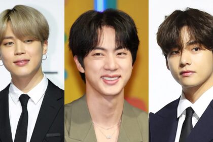 Jin leads BTS members V and Jimin during a new cooking moment