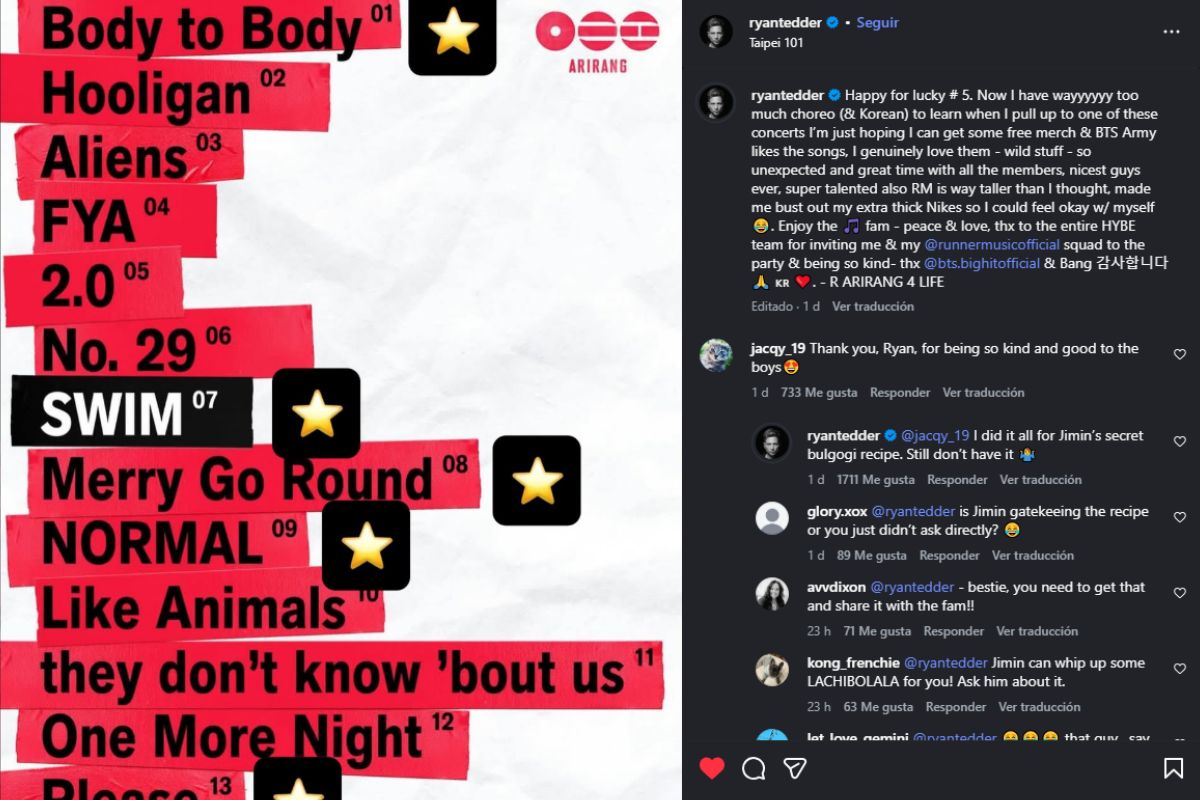 Ryan Tedder revealed his unexpected motive for collaborating on the BTS album 'ARIRANG'