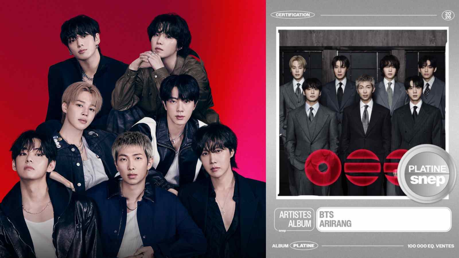 BTS earns platinum certification in France thanks to ARIRANG