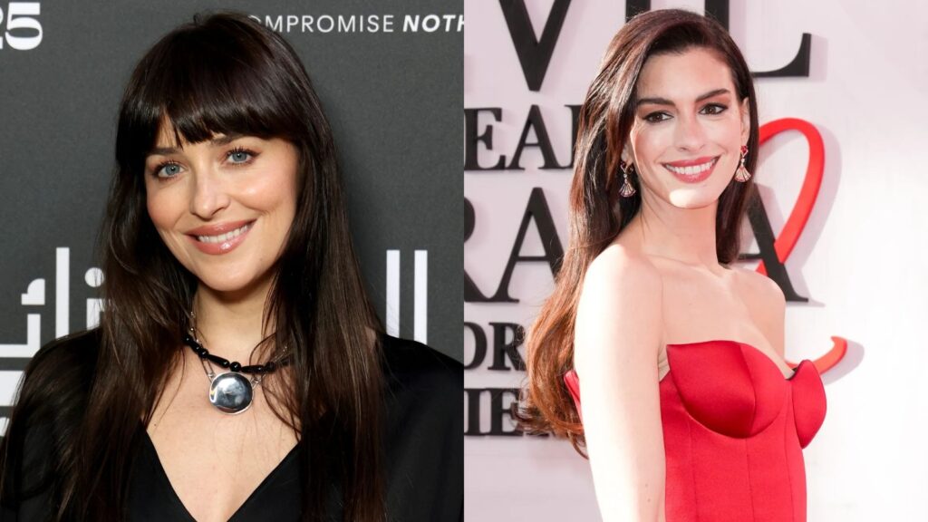 Dakota Johnson and Anne Hathaway kiss in the first trailer for 'Verity'