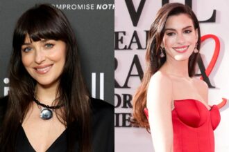 Dakota Johnson and Anne Hathaway kiss in the first trailer for 'Verity'