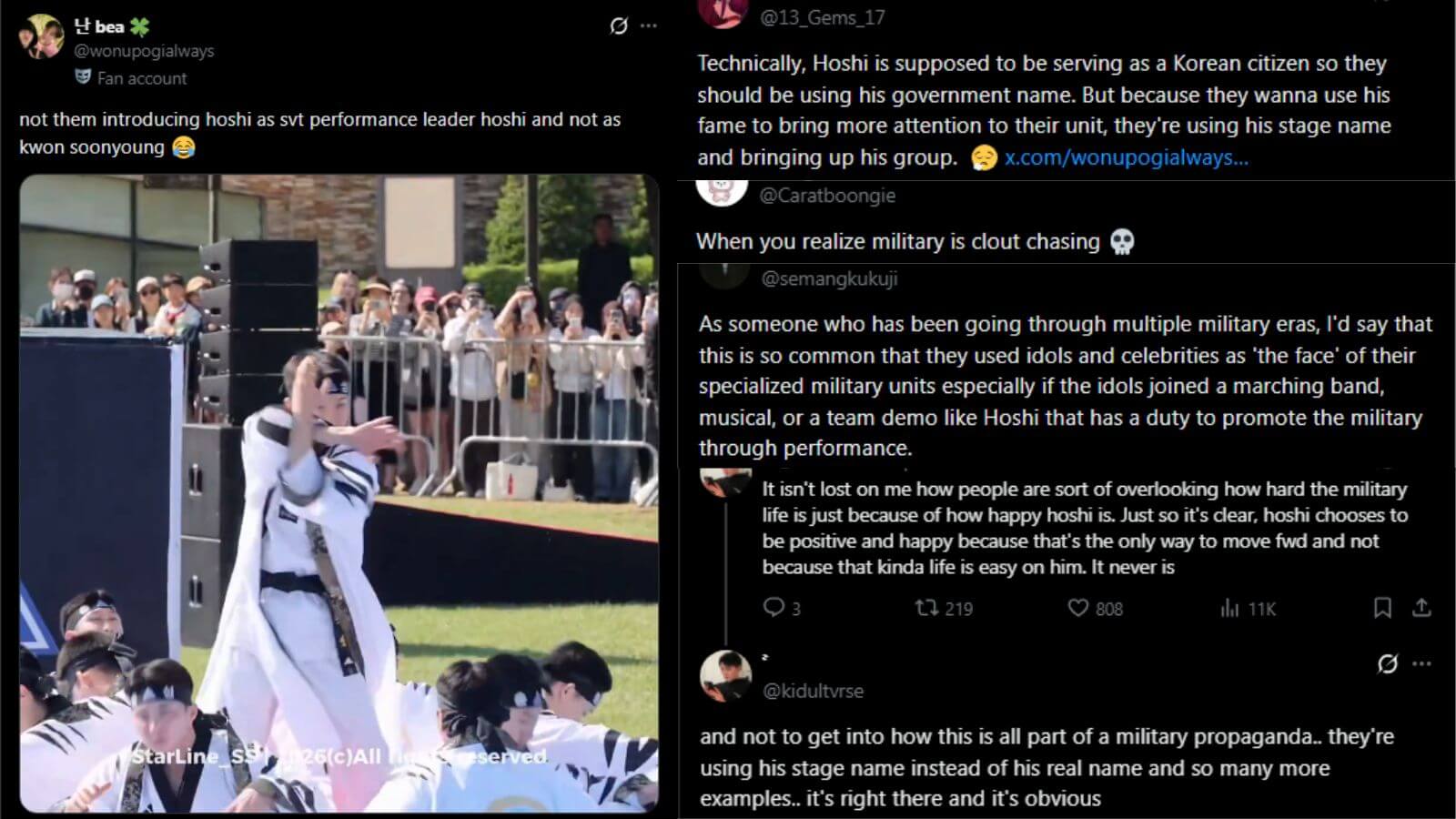 SEVENTEEN's Hoshi's recent military service performance has sparked criticism