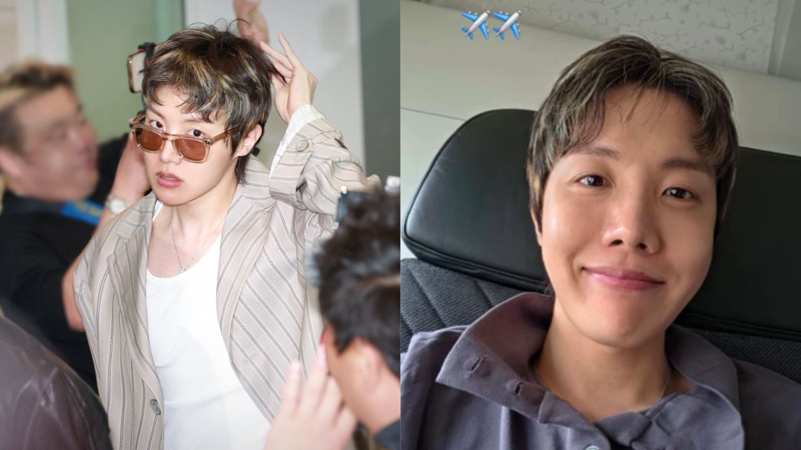 BTS' J-Hope debuts a new hairstyle during a recent appearance