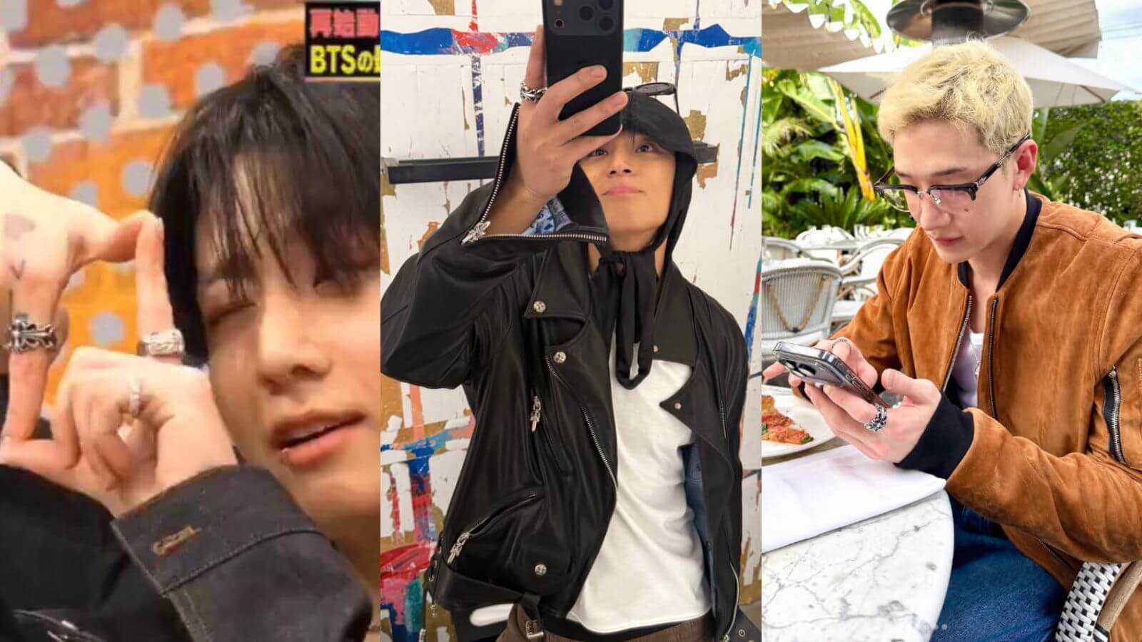 BTS' Jungkook, SEVENTEEN's Mingyu, and Stray Kids' Bang Chan wear a friendship ring