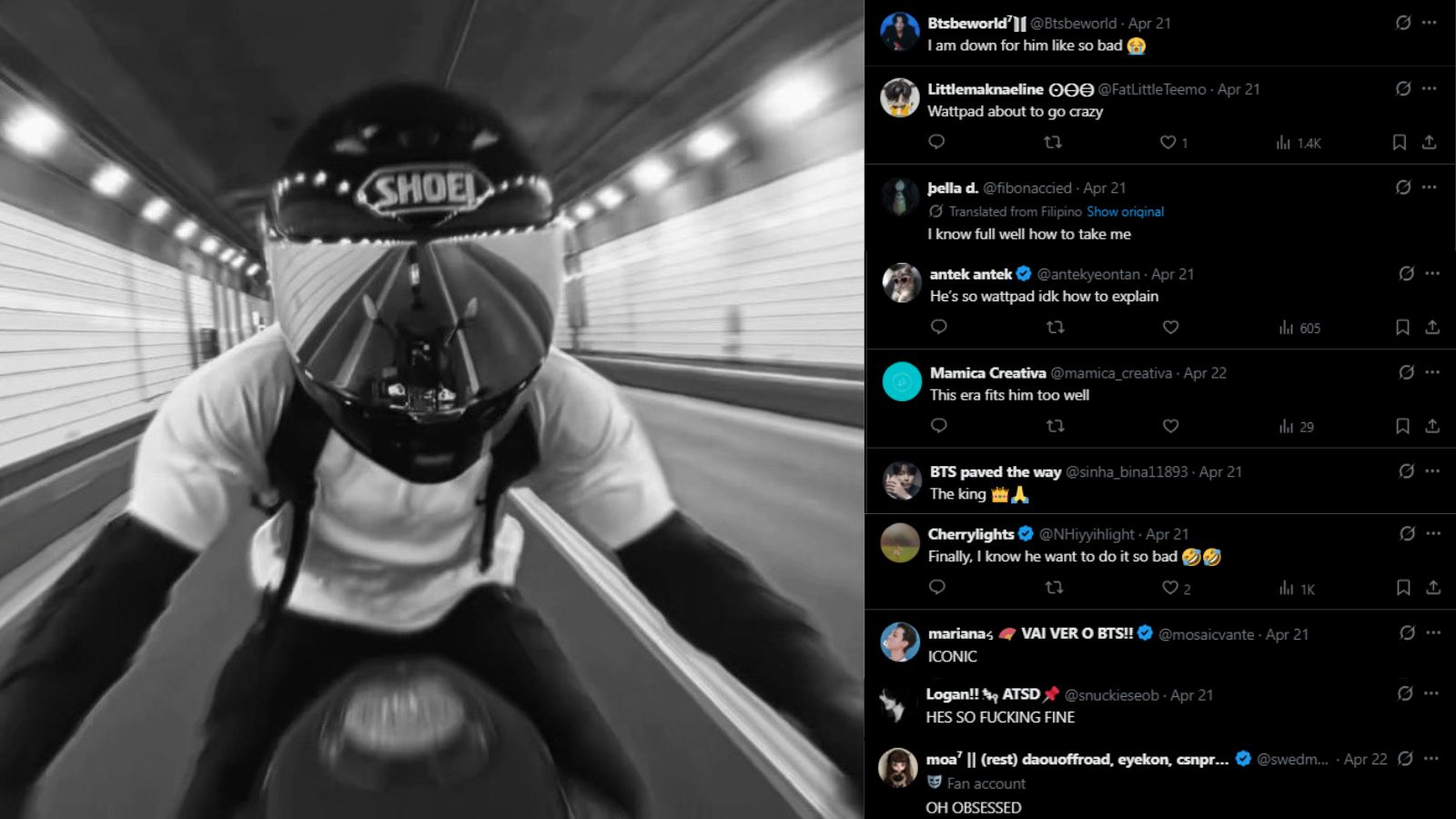 BTS' Jungkook rides his motorcycle for the 'Hooligan' TikTok challenge