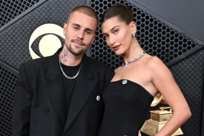 Justin Bieber shares a family moment with Hailey Bieber and his son during Coachella headlining set