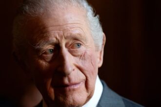King Charles III attends an Easter Sunday church service in St. George's Chapel