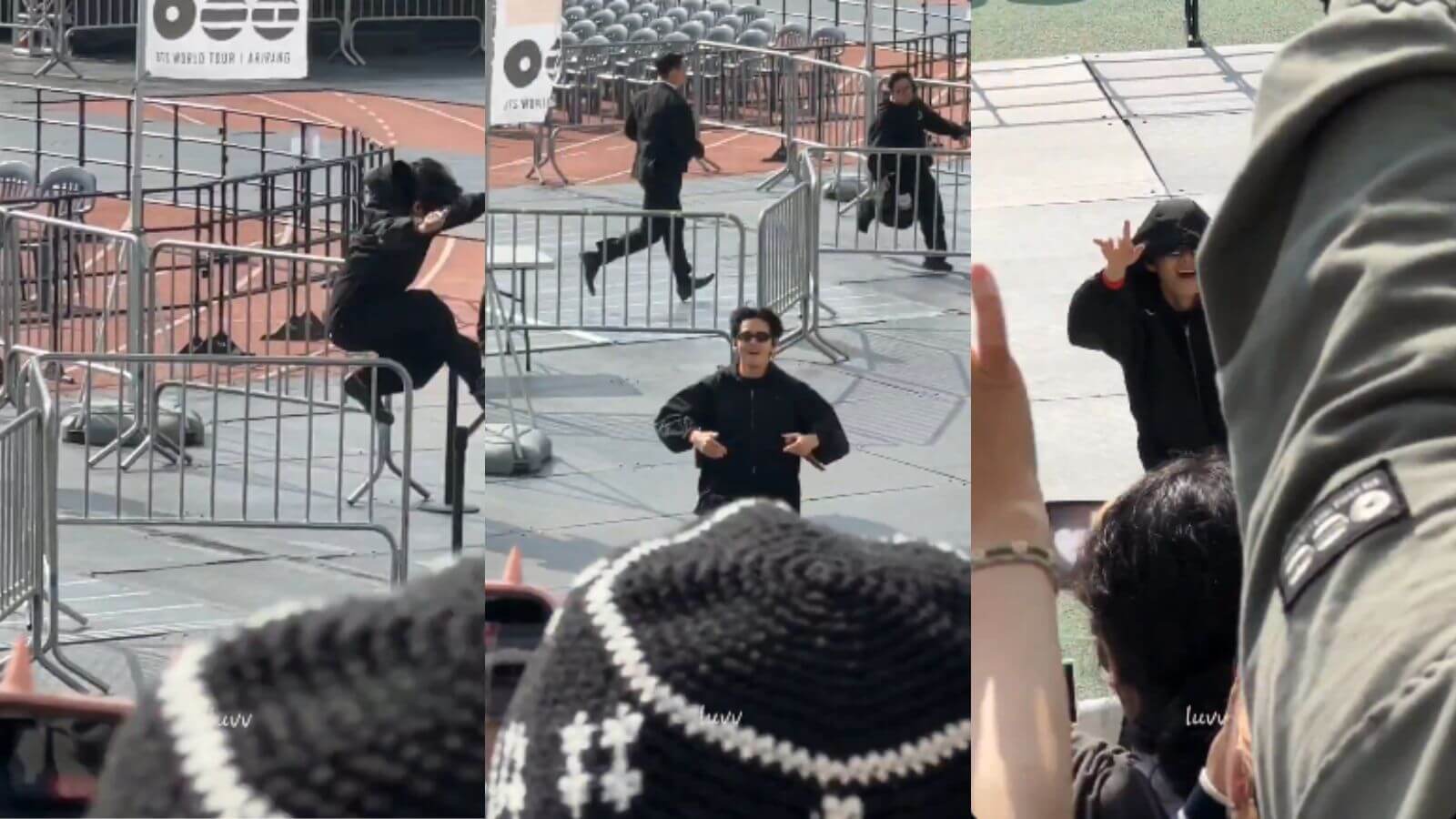 BTS' V runs towards the crowd mid-concert, driving fans and security crazy