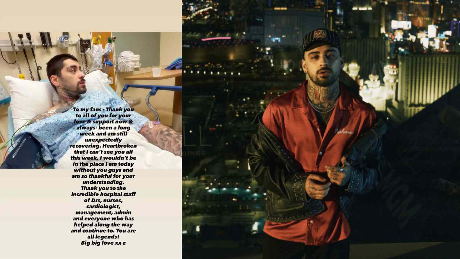 Zayn Malik reveals he is recovering in the hospital after releasing his new album