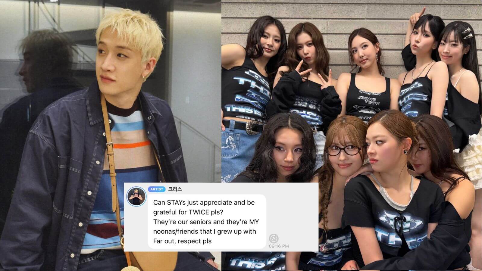 Stray Kids' Bang Chan pleads with his fans to show respect to TWICE