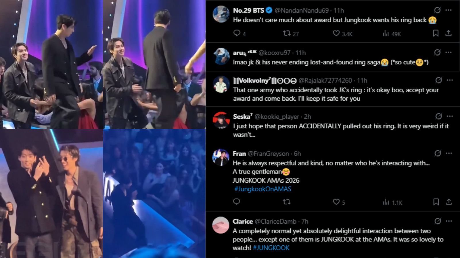 BTS' Jungkook's reaction to losing his ring at the 2026 AMAs goes viral