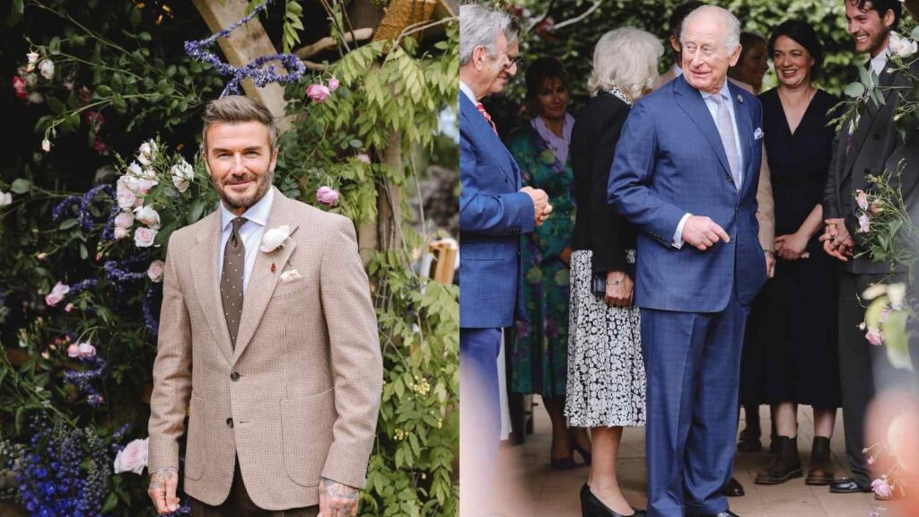 King Charles meets David Beckham at the Chelsea Flower Show King Charles meets David Beckham at the Chelsea Flower Show