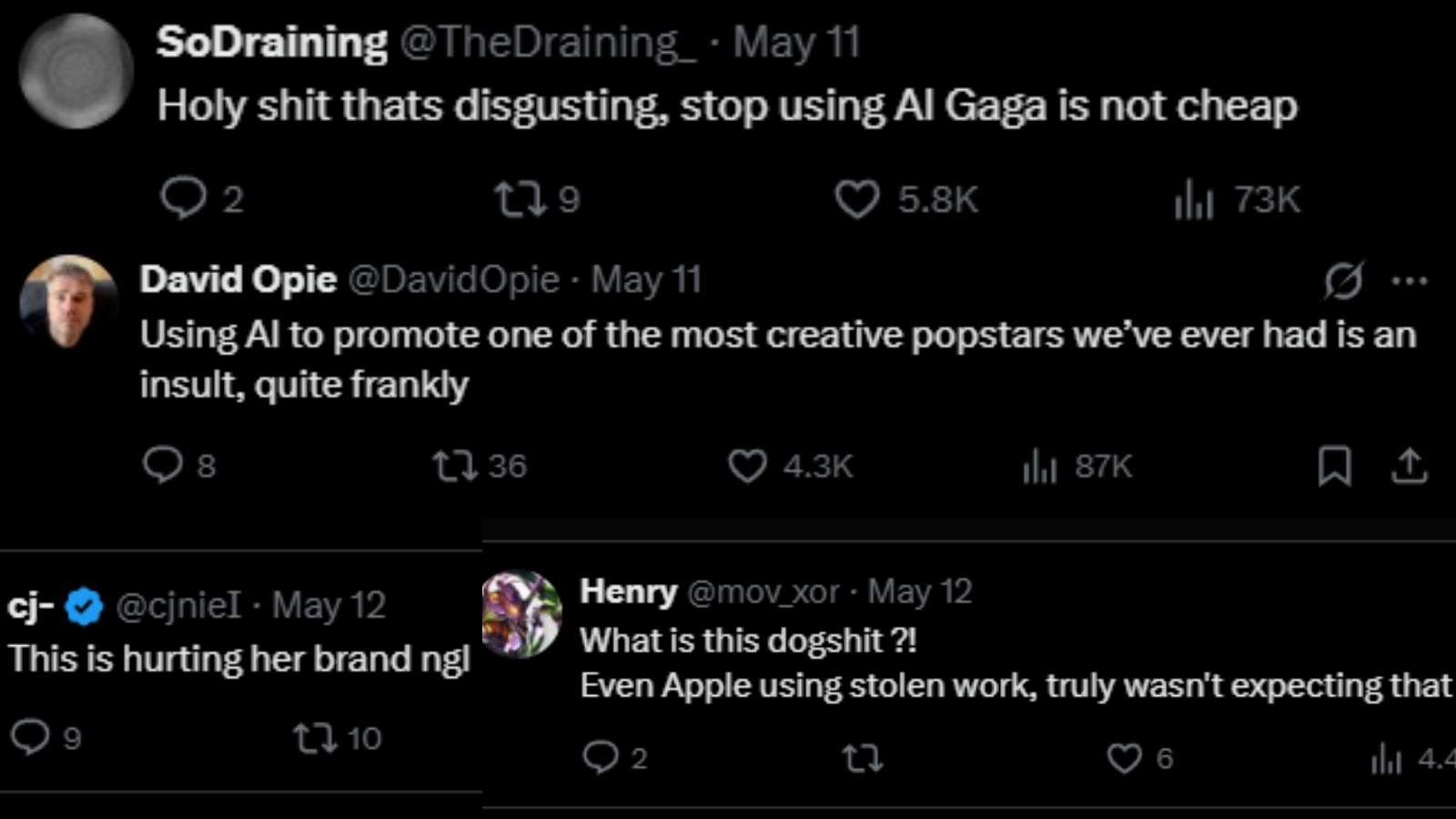 Lady Gaga and Apple spark backlash over possible AI-made promotional image