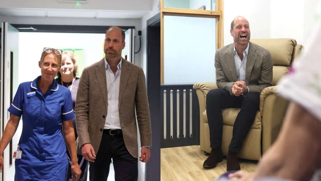Prince William laughs during a flirty interaction with a 94-year-old woman at a hospital visit Prince William laughs during a flirty interaction with a 94-year-old woman at a hospital visit