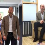 Prince William laughs during a flirty interaction with a 94-year-old woman at a hospital visit