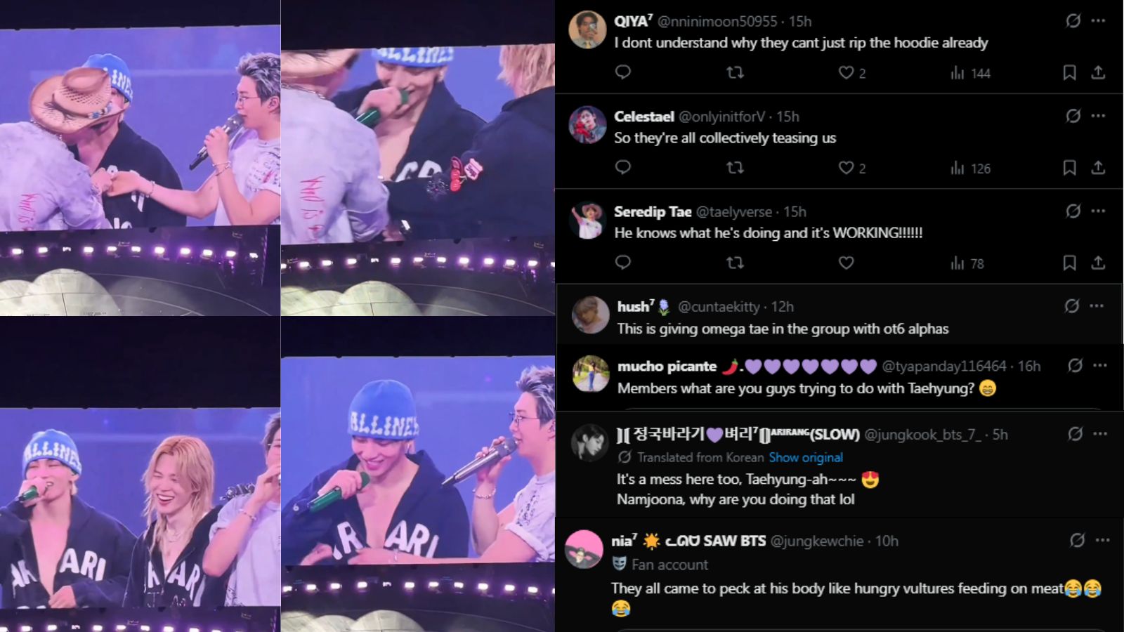 BTS' members teamed up to undress V during a concert