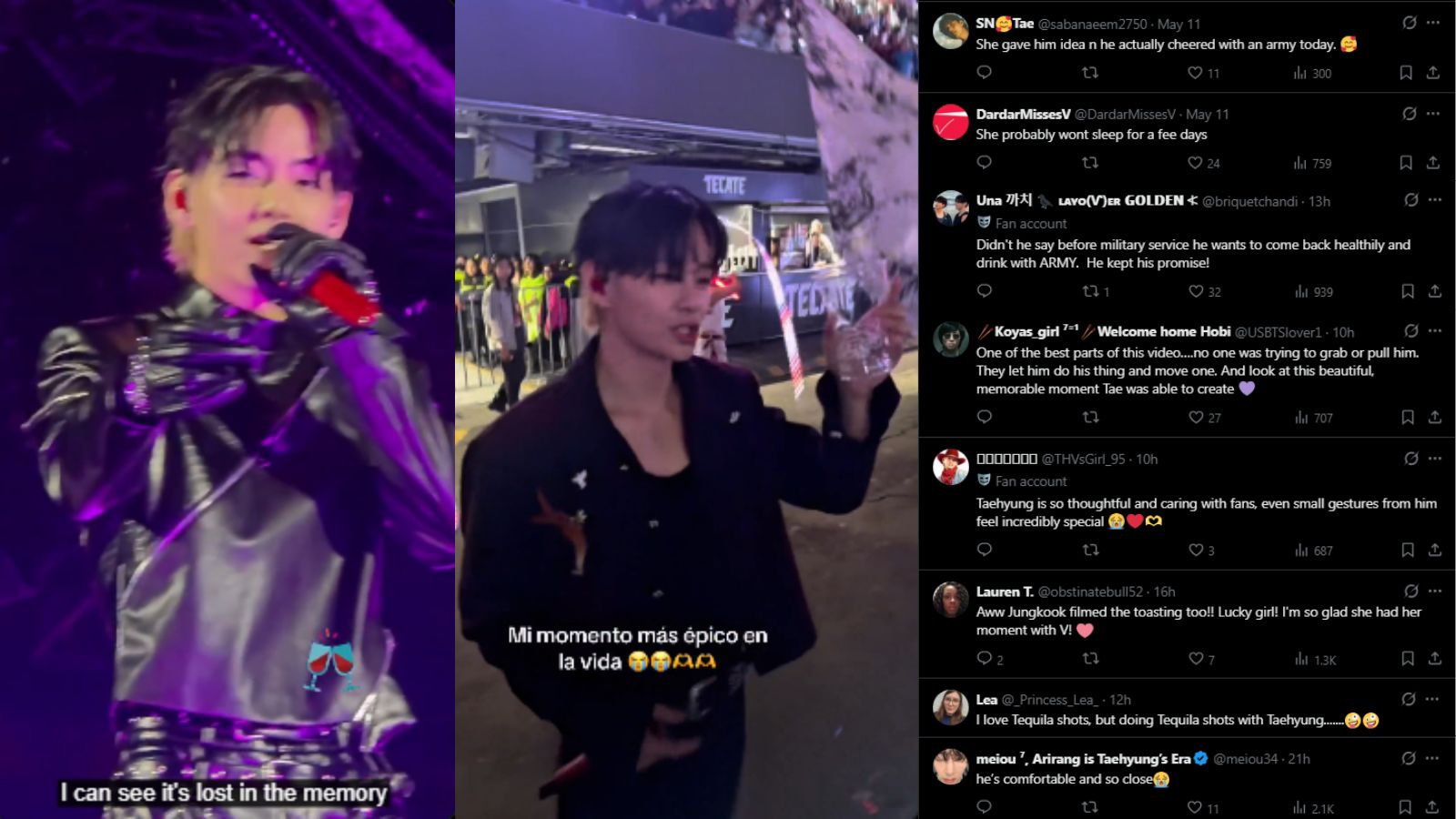 V took a shot with a fan at his last show in Mexico