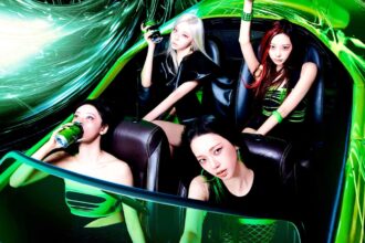 aespa rocks psychedelic neon. “LEMONADE” concept video