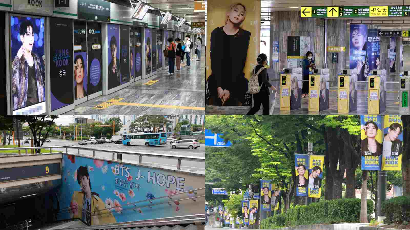 BTS-themed decorations transform Busan subway station ahead of the boy group’s concert in the city